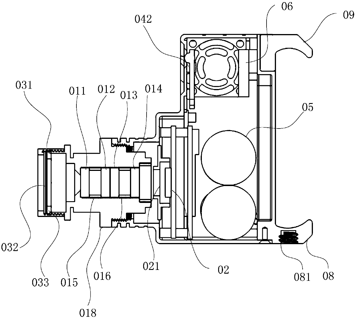 Camera used for reconnaissance as well as reconnaissance system