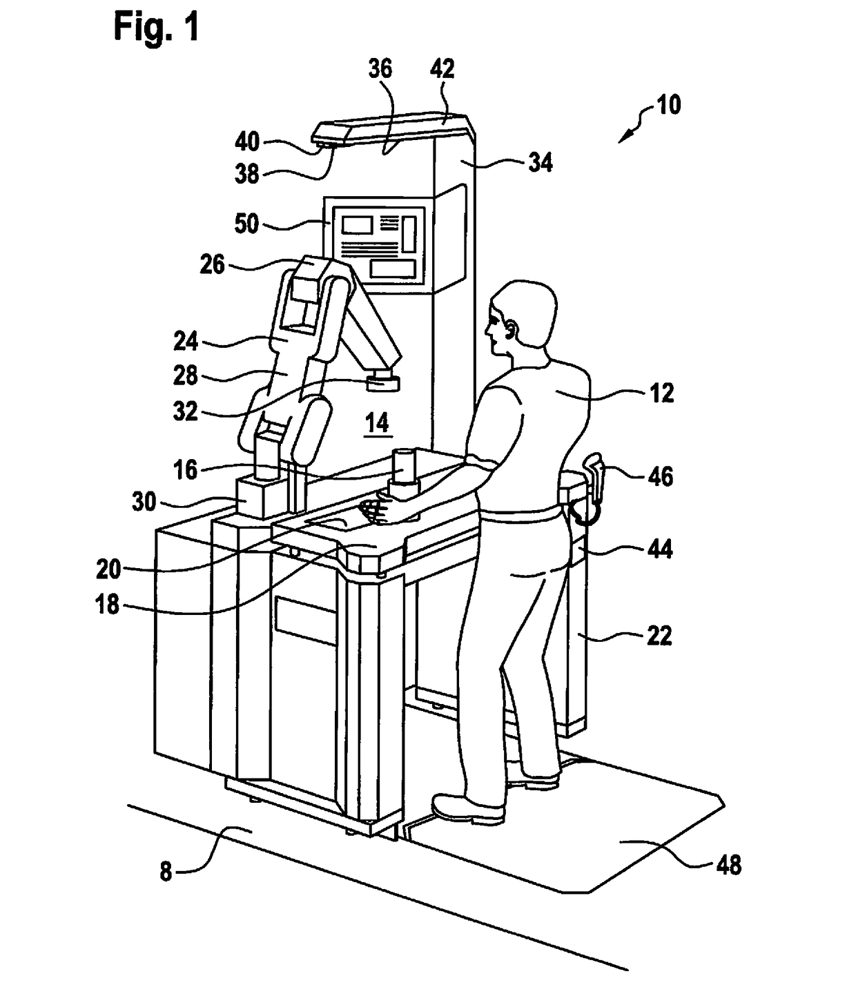 Manual work station and control unit for controlling the sequencing of a manual work station