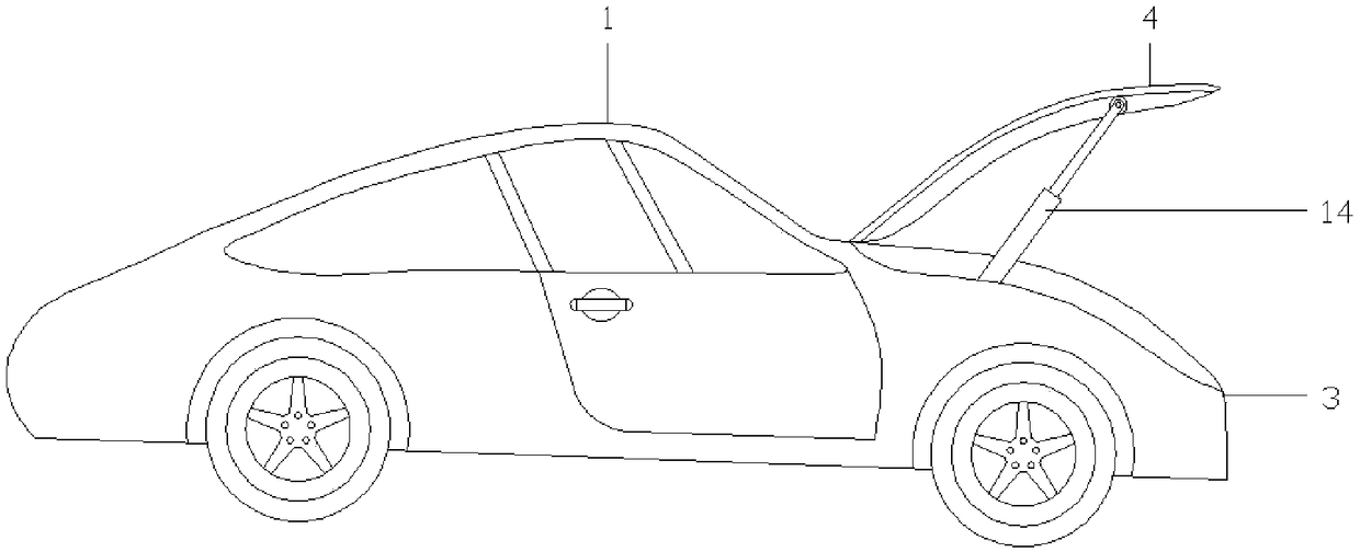 New energy vehicle matching structure being convenient to quickly replace power battery at headstock