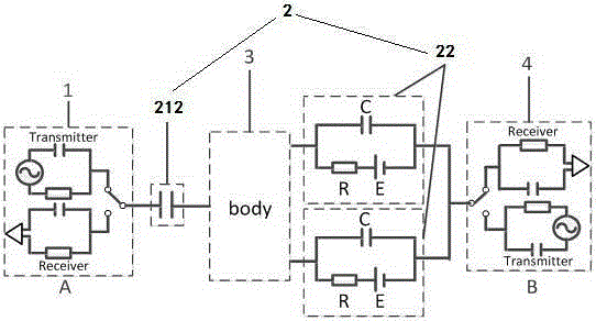 Wearable device multi-coupling type human body channel modeling method combining field and path