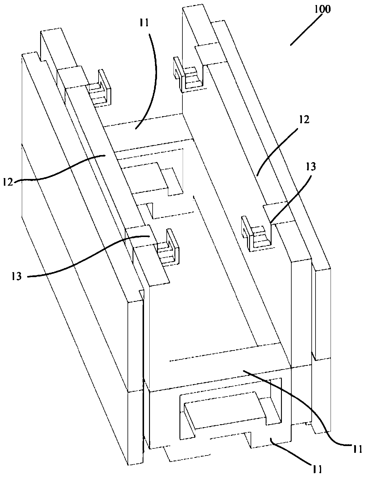 Ring beam module, ring beam, building mass and construction method