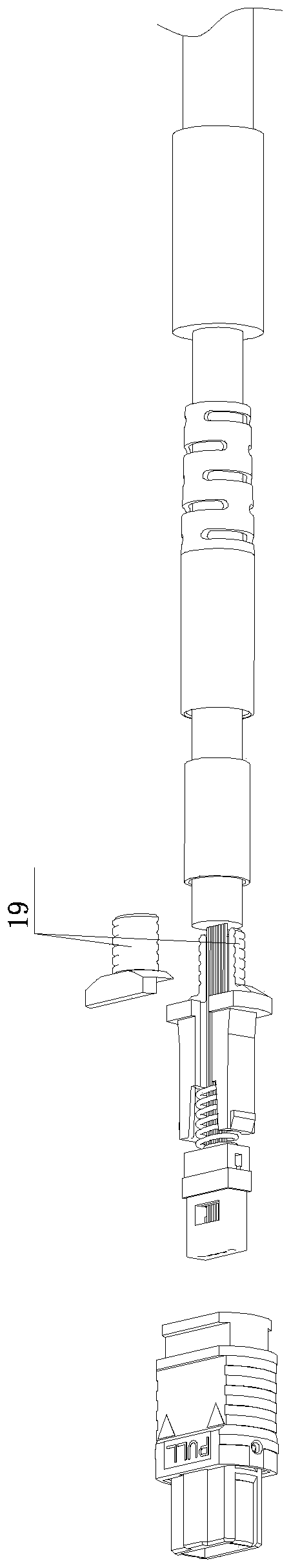 Split-type crimping MPO (Maximum Power Output) plug