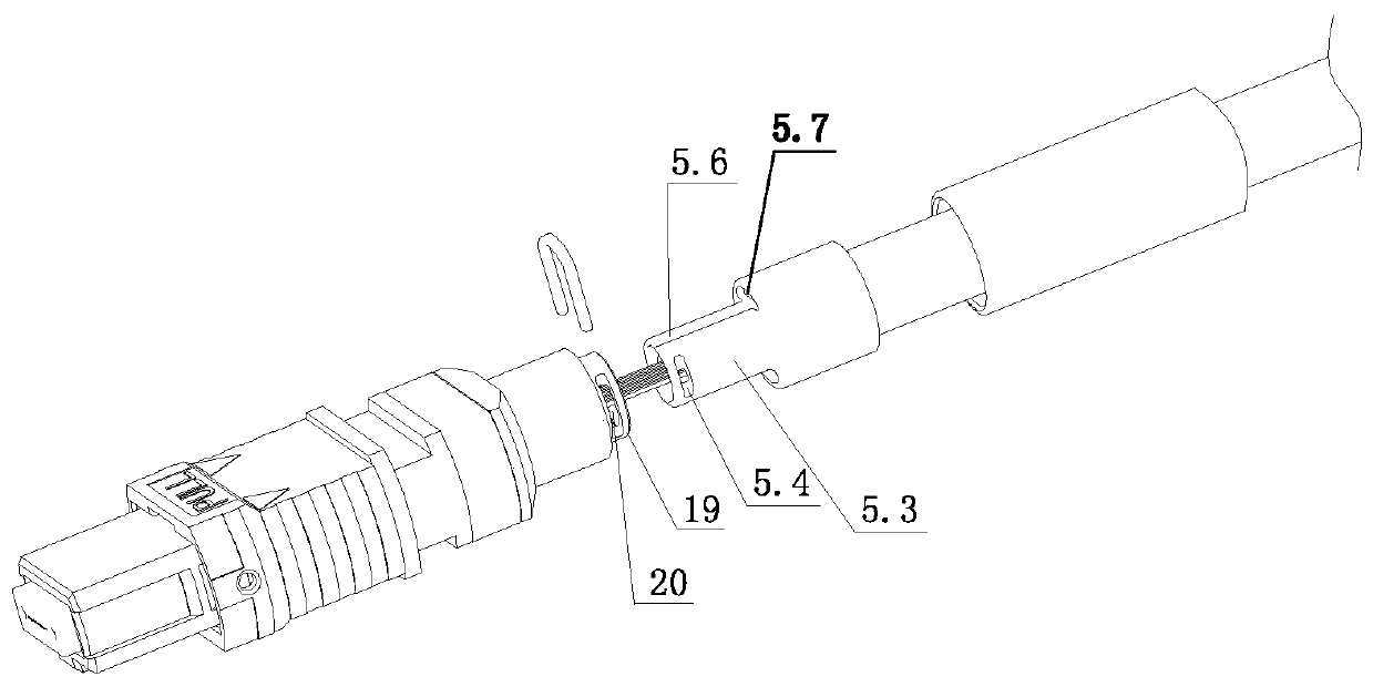 Split-type crimping MPO (Maximum Power Output) plug