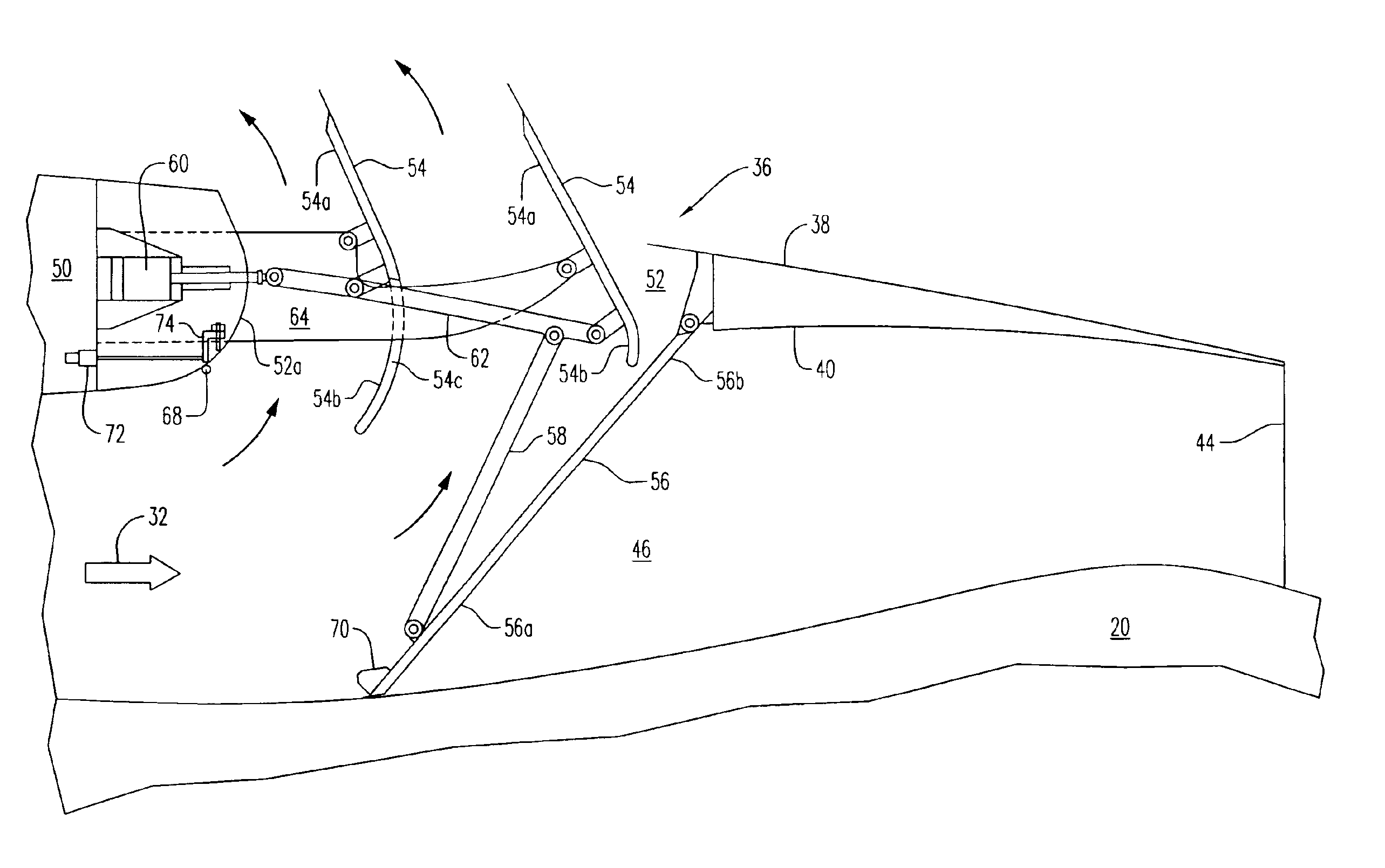 Bifold door thrust reverser