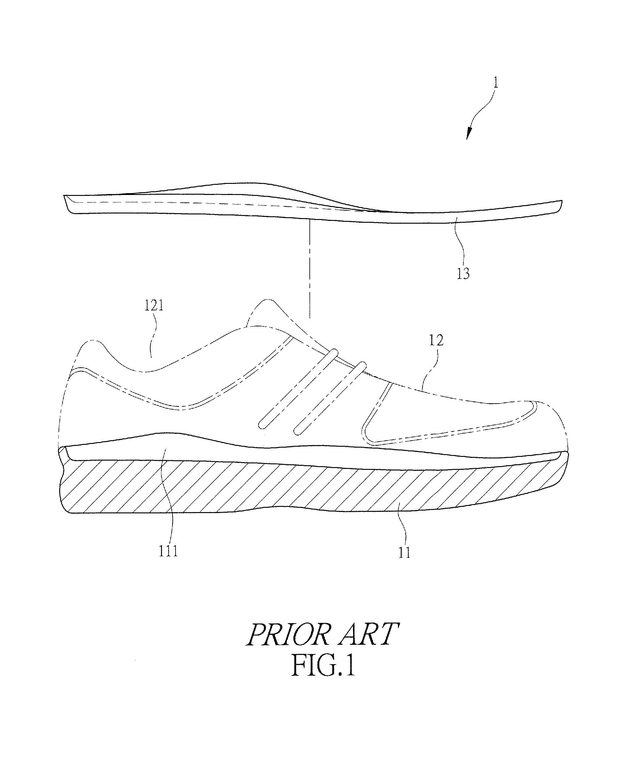 Structure of athletic shoe