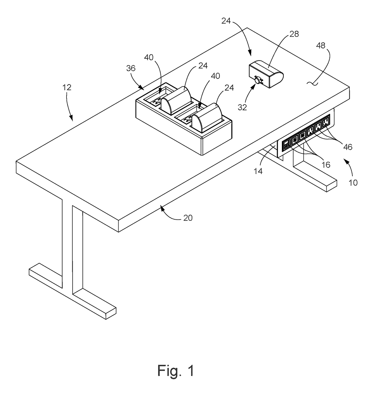 Furniture-mounted charging station