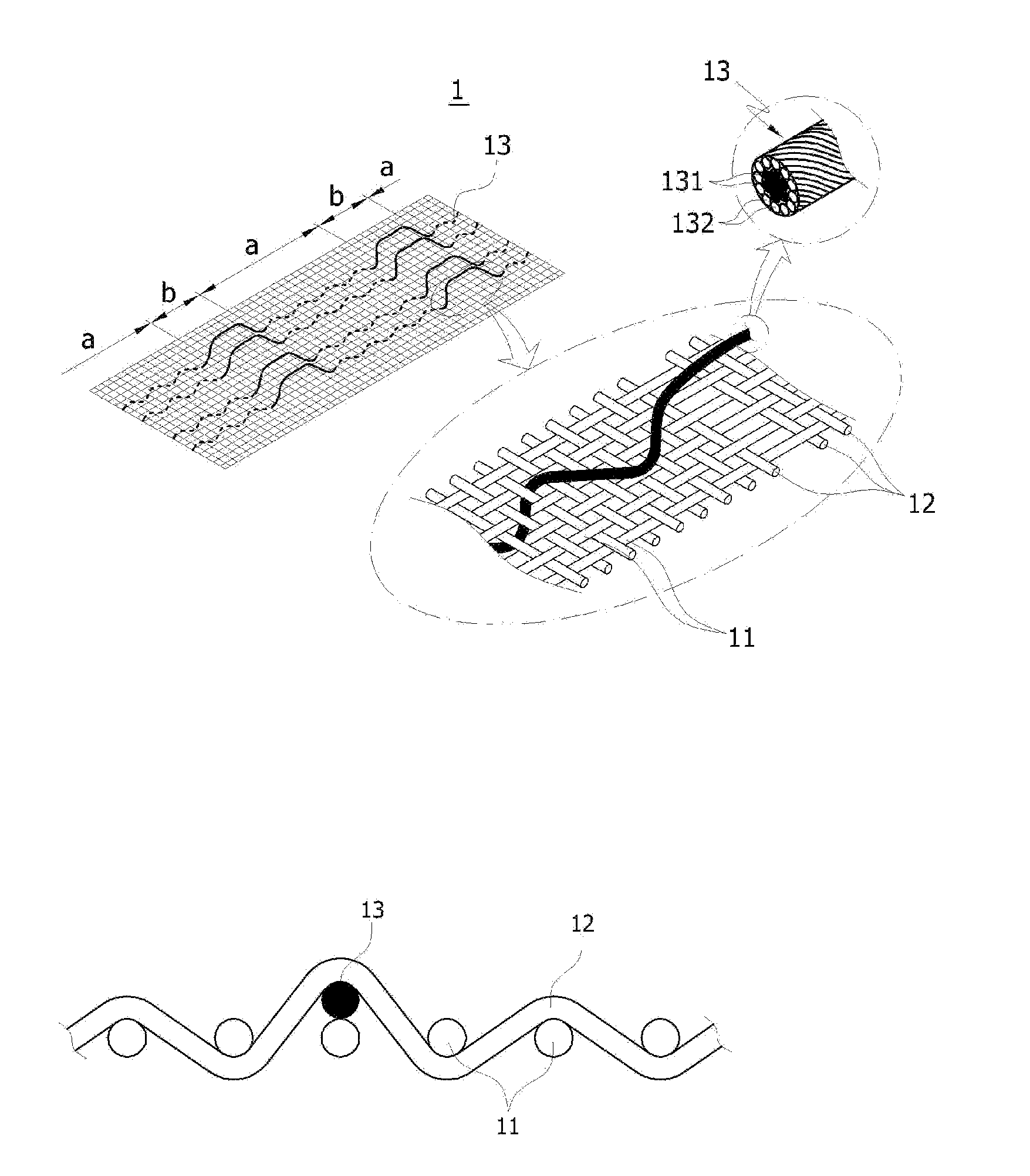 Electrically conductive fabric and manufacturing method and apparatus thereof