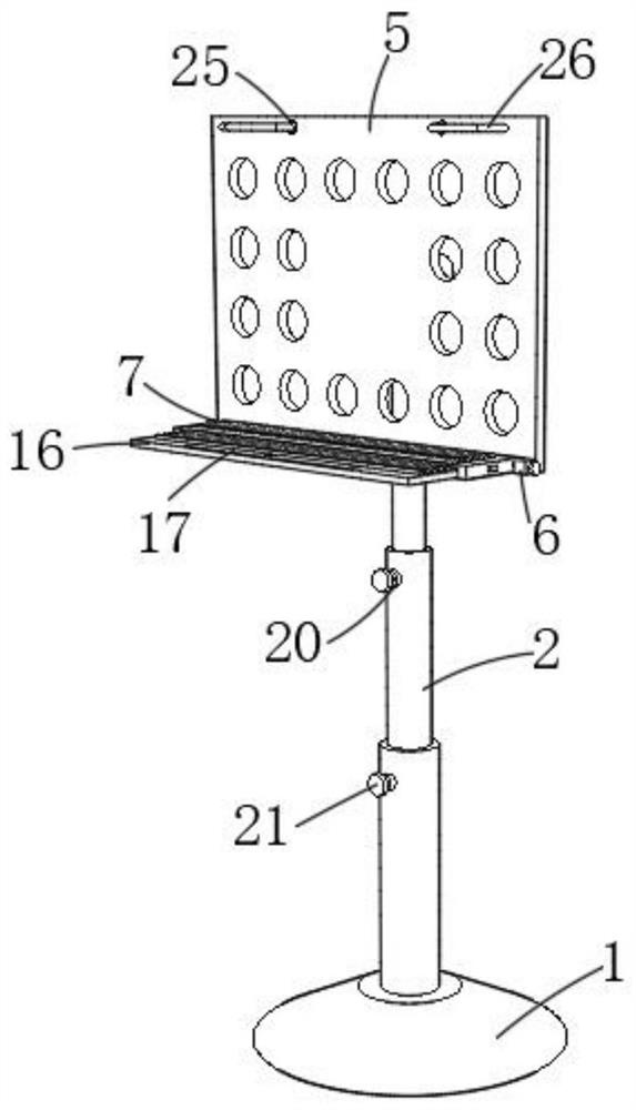 Brightness-adjustable music score display stand for assisting personnel in music learning