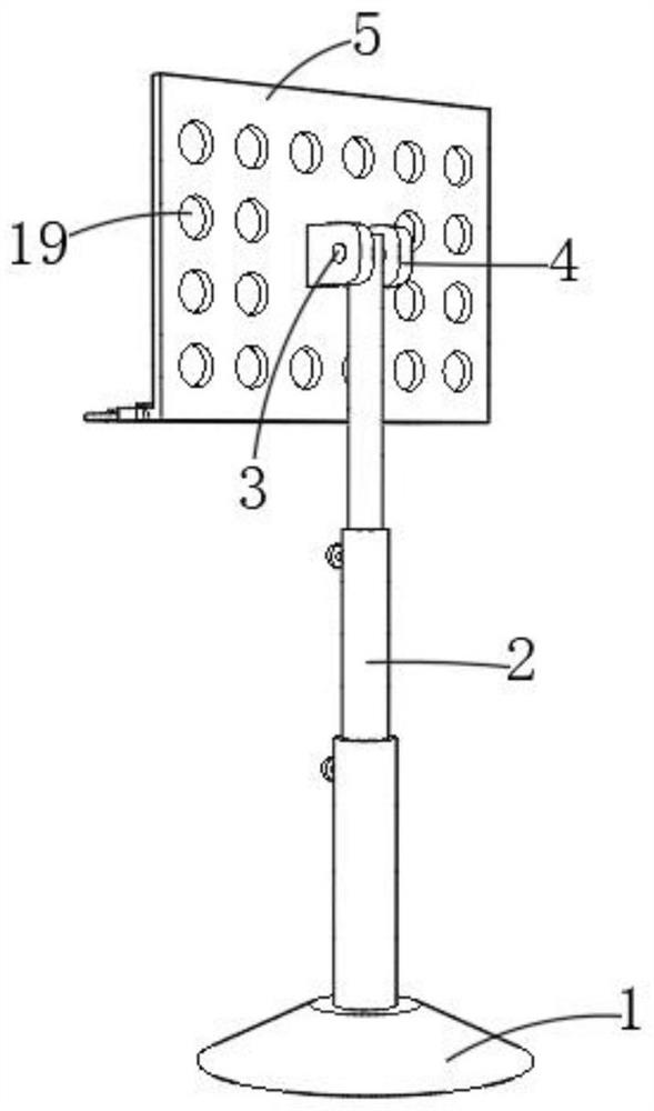 Brightness-adjustable music score display stand for assisting personnel in music learning