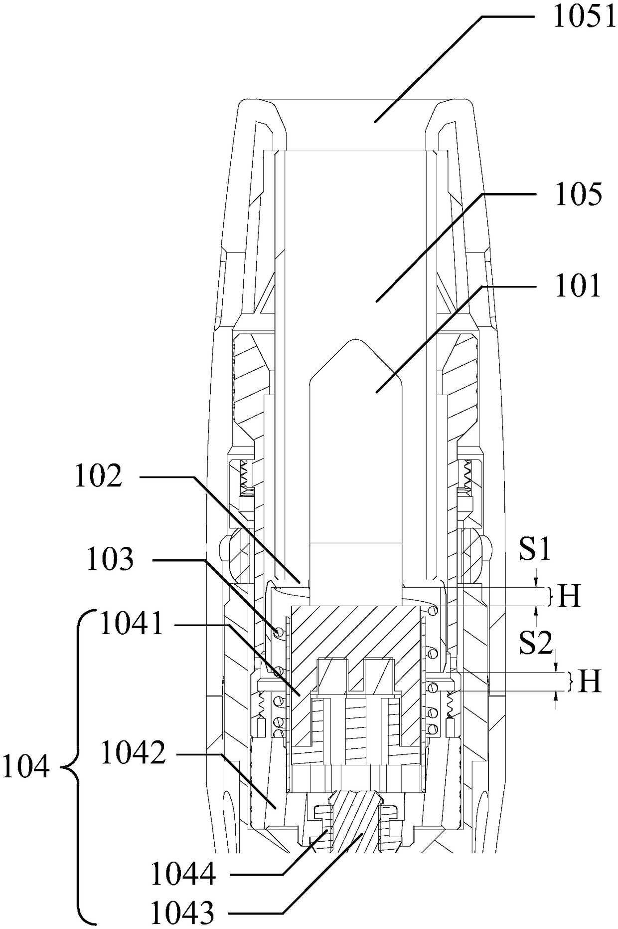 Cigarette flue-curing device, flue-cured electronic cigarette and flue-cured cigarette pull-out method