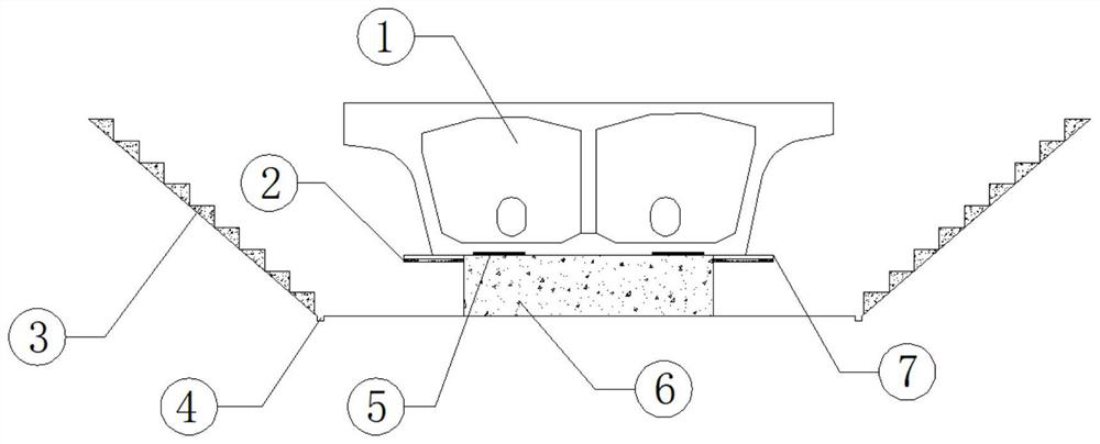 Side span cast-in-place section less-excavation structure and construction method