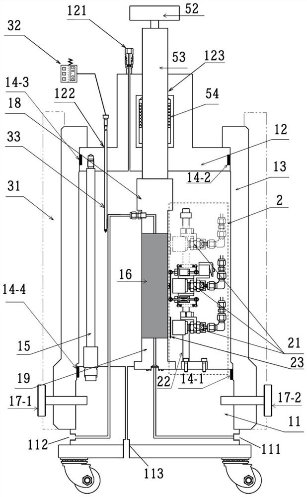 Test system for measuring gas permeability parameters of ultra-low permeability media under multi-field and multi-phase coupling conditions