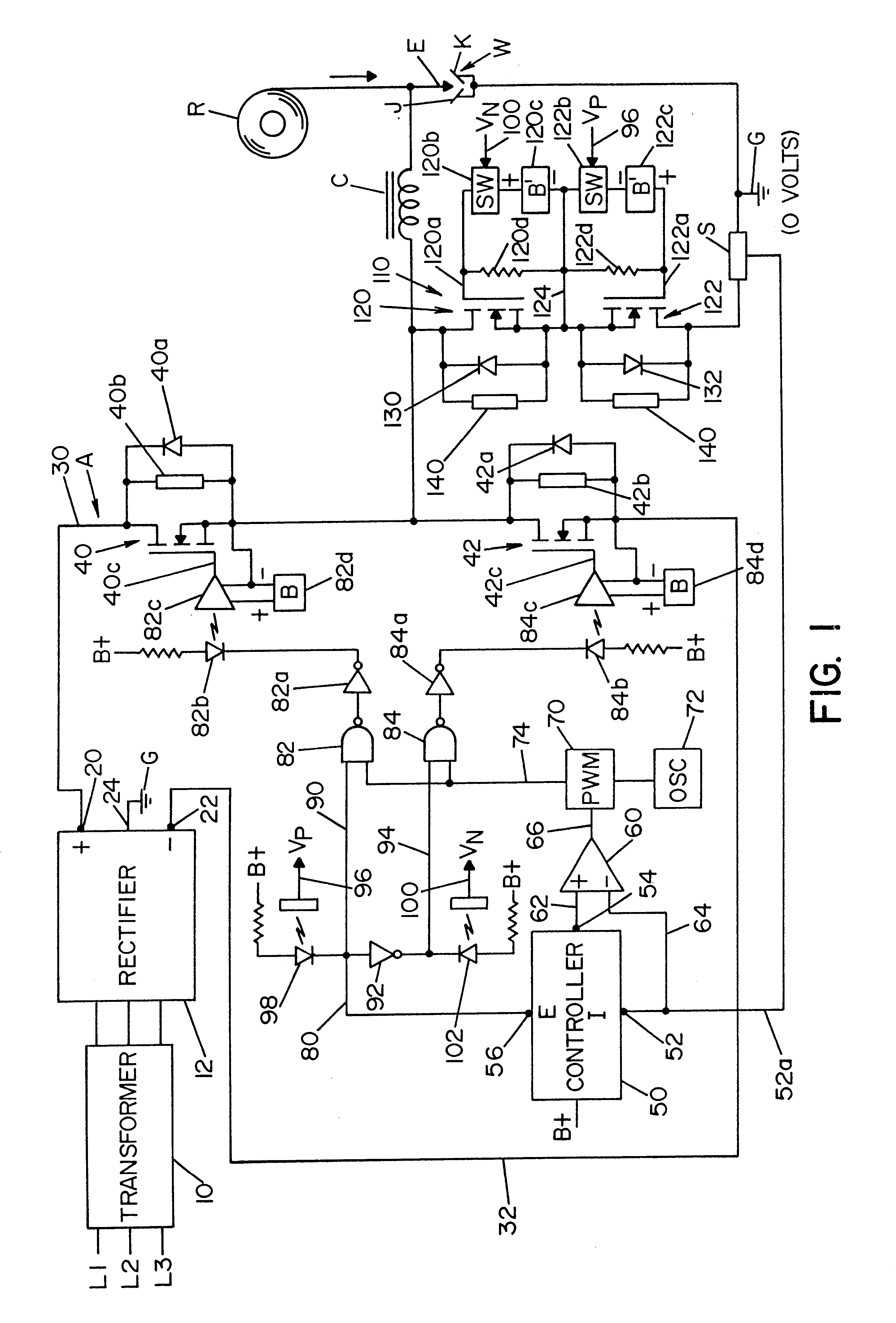 Power supply for electric arc welding