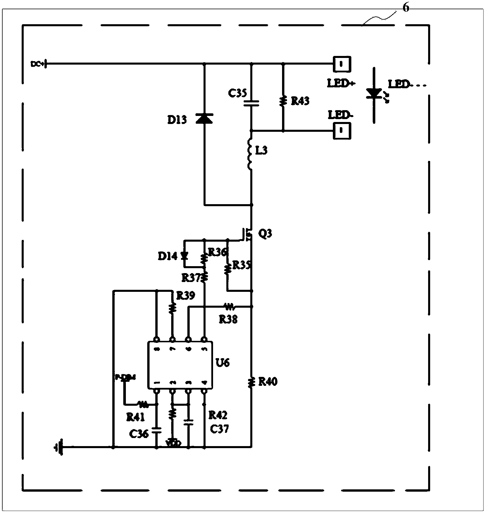 Switching and dimming LED driving circuit