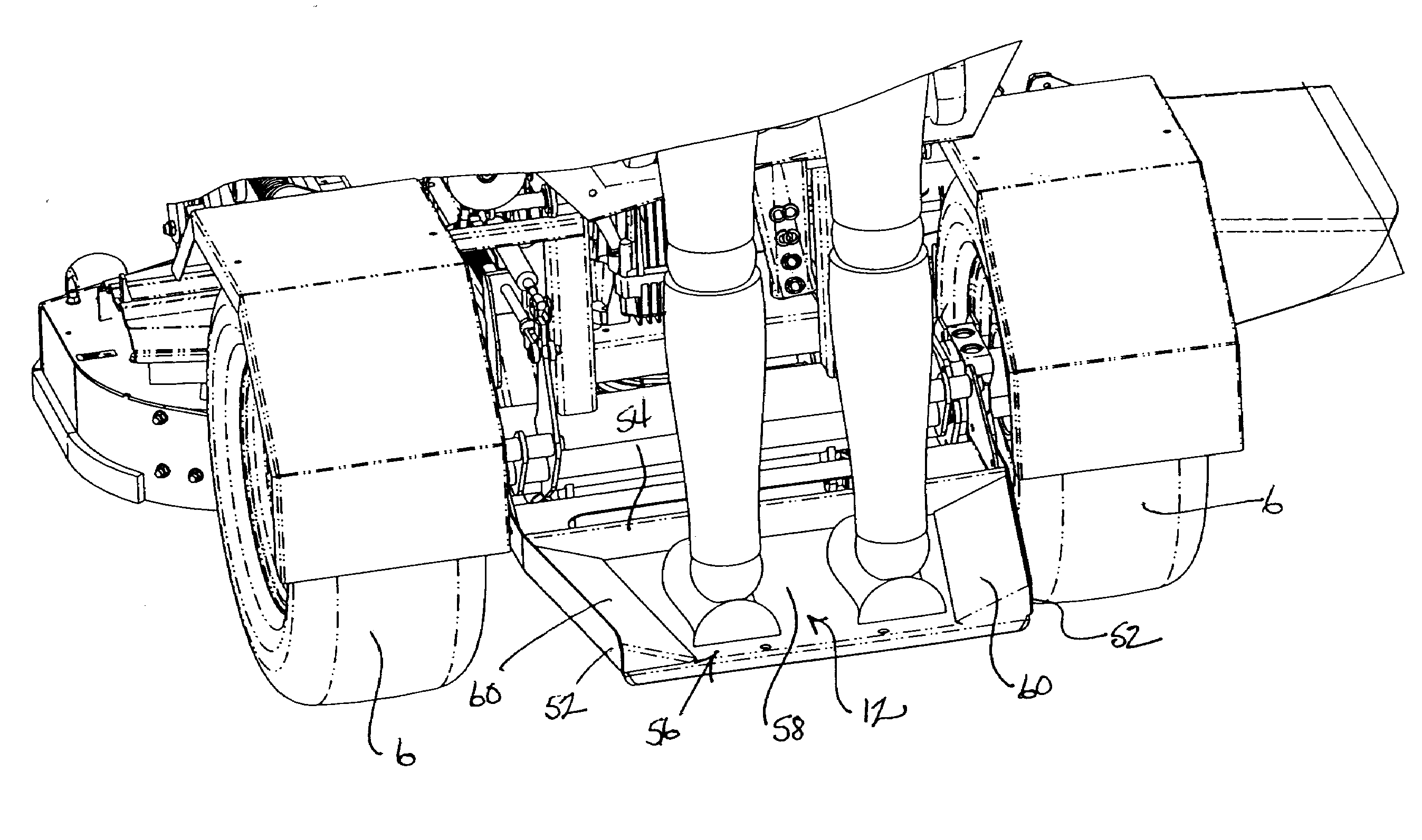 Mower with cushioned suspension for operator support platform having stowed and deployed positions