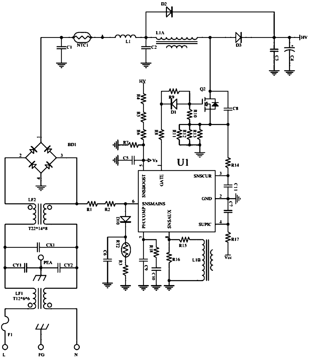 A power supply for a cascaded bus