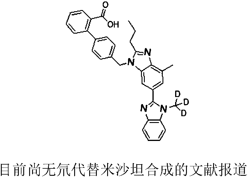 Deuterated methyl telmisartan as well as preparation method and application thereof