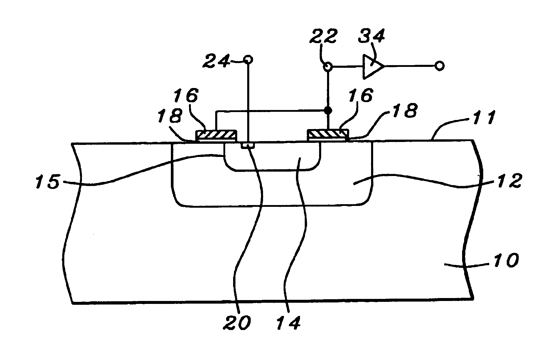 Tunneling floating gate APS pixel