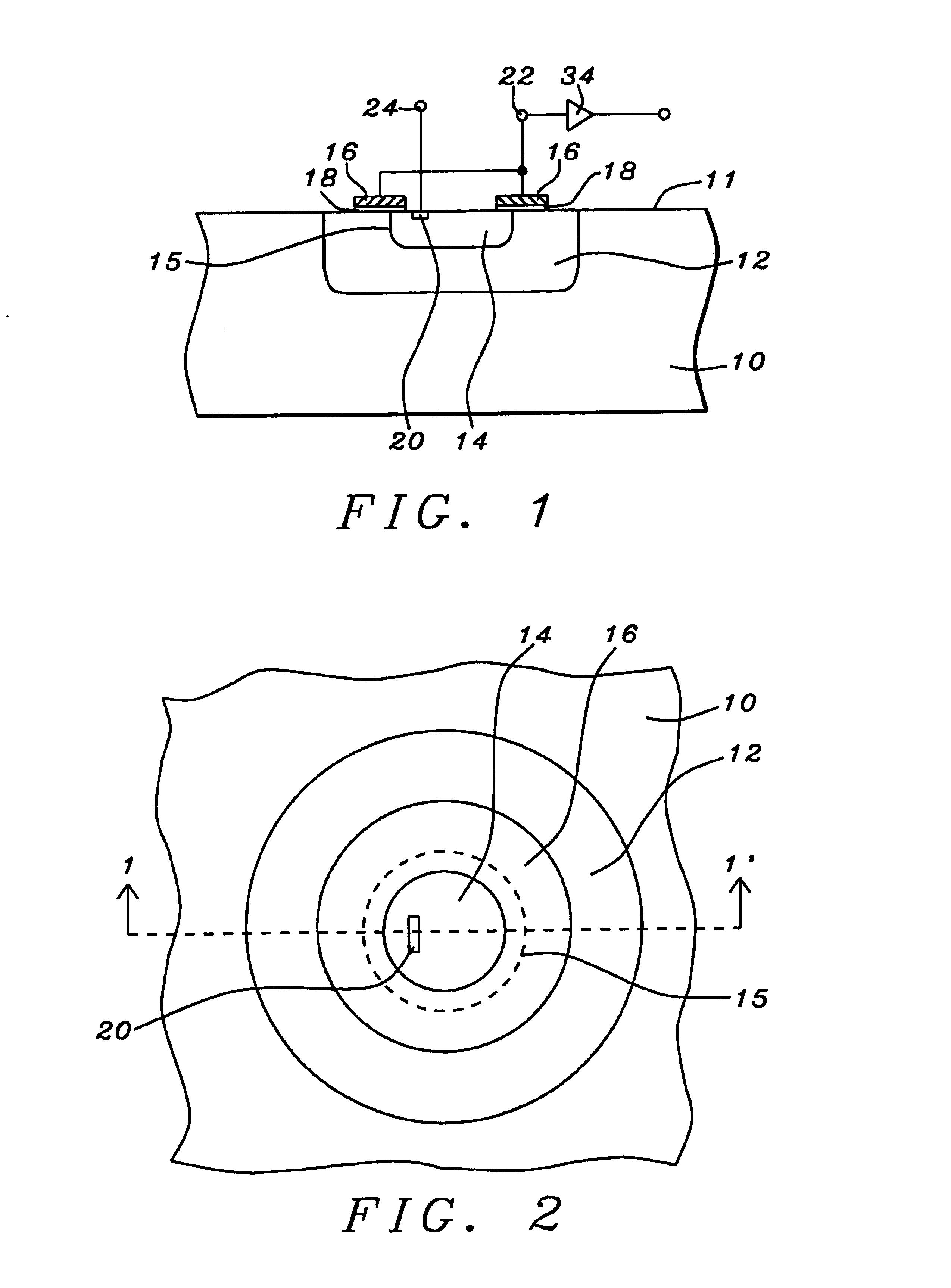 Tunneling floating gate APS pixel