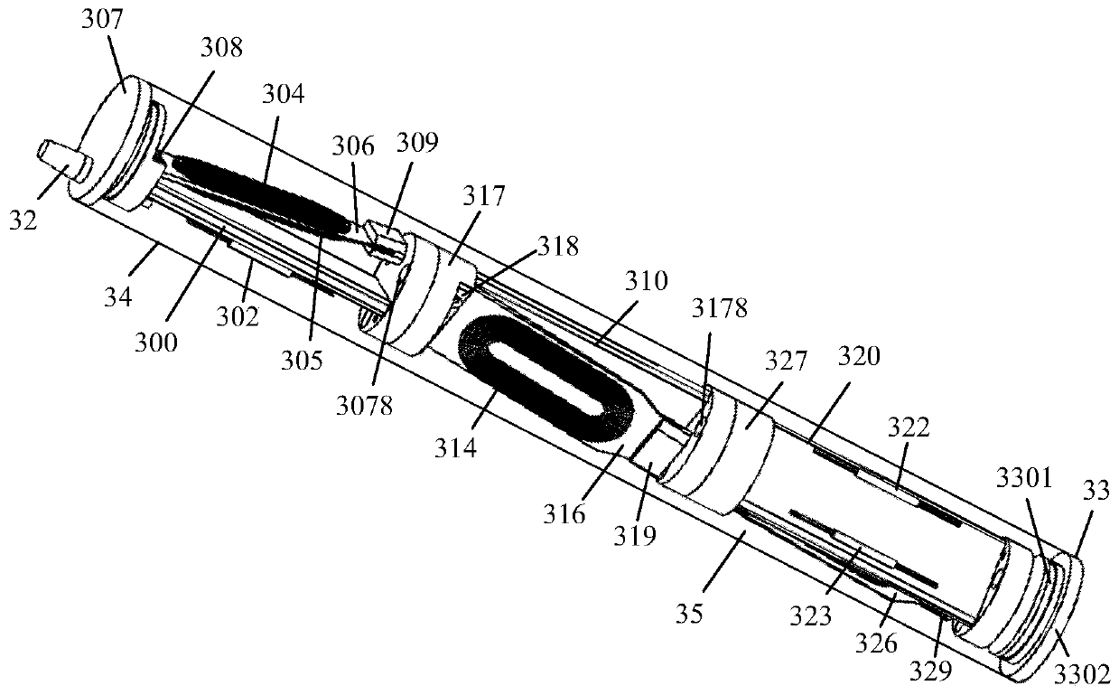 Vector optical fiber sensing probe based on optical fiber interferometer and underground vector accelerometer