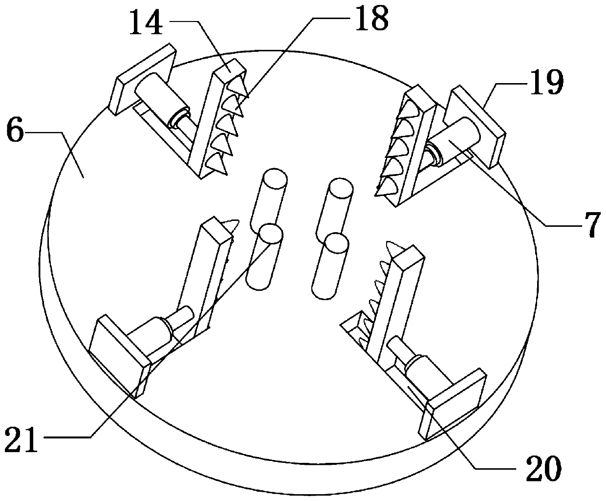 Rust-proof treatment device for lighting lamp production