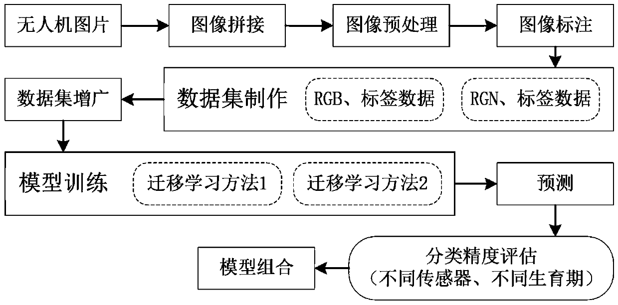 Method for identifying lodging regions of wheat in multiple growth periods based on transfer learning