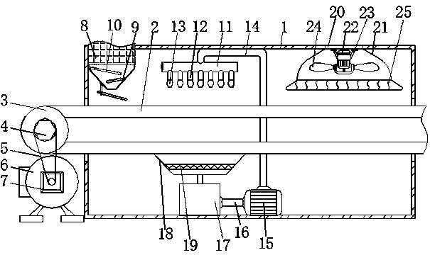 Shot-blasting material particle cleaning device