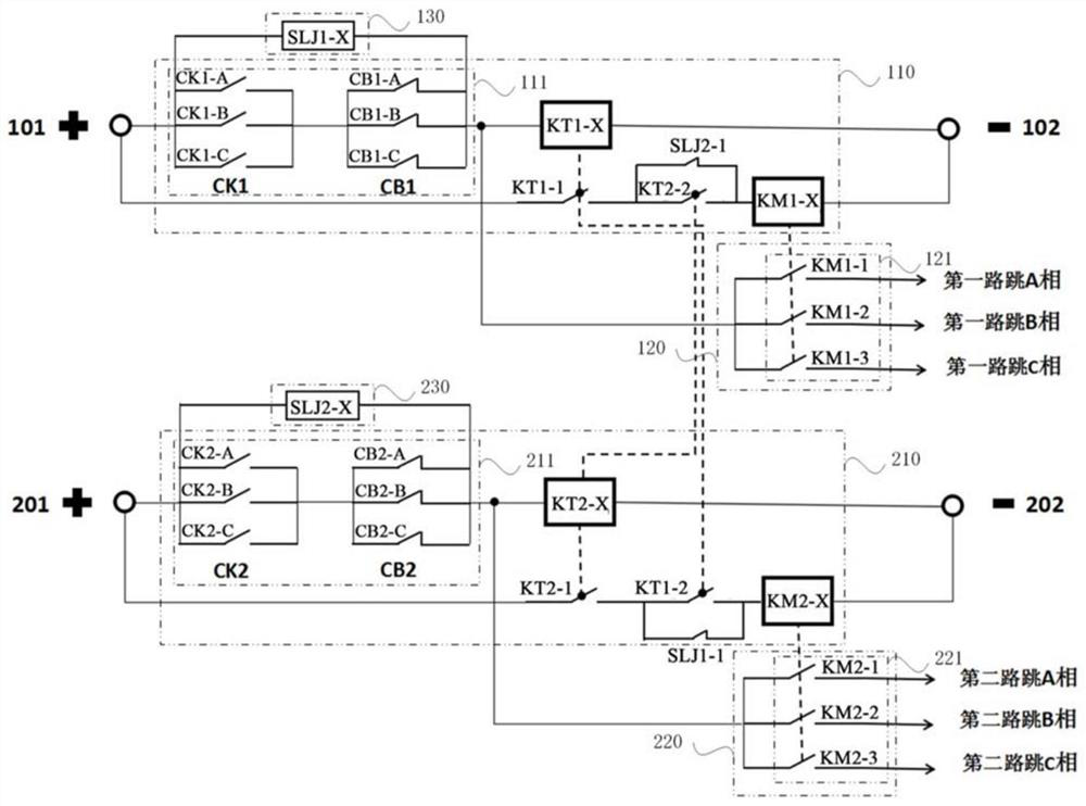 Circuit breaker body three-phase inconsistency protection maloperation prevention loop with monitoring function