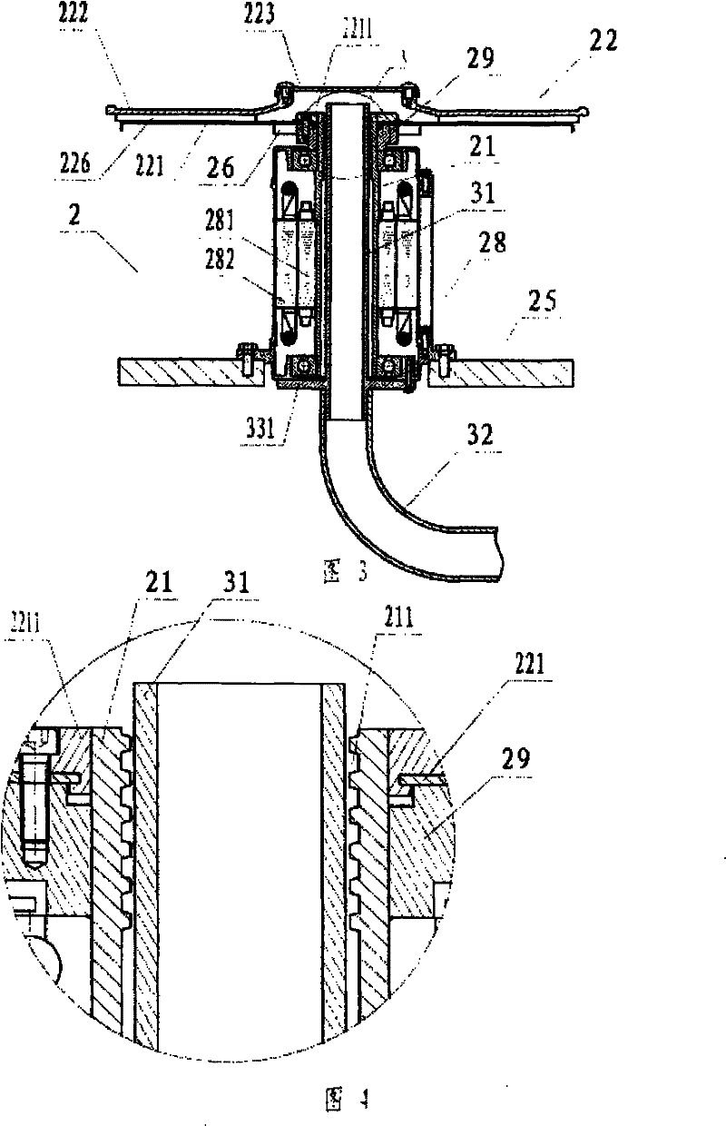 Electric motor with hollow ventilating main shaft and feeder with the same