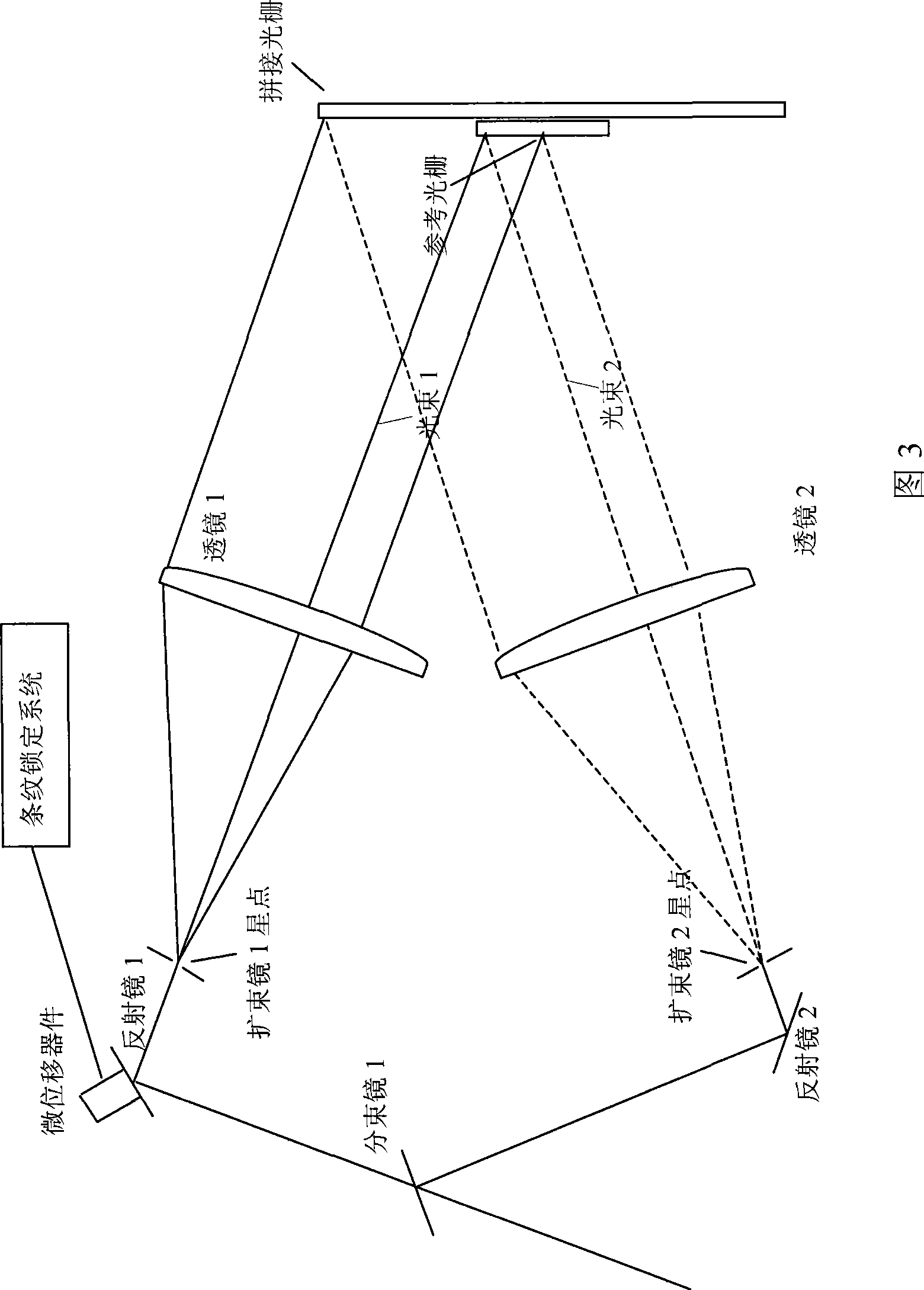 Method for producing large area holographic grating based on second exposure of reference grating