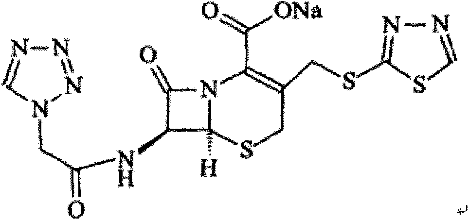 Ceftezole sodium agent and preparation method thereof