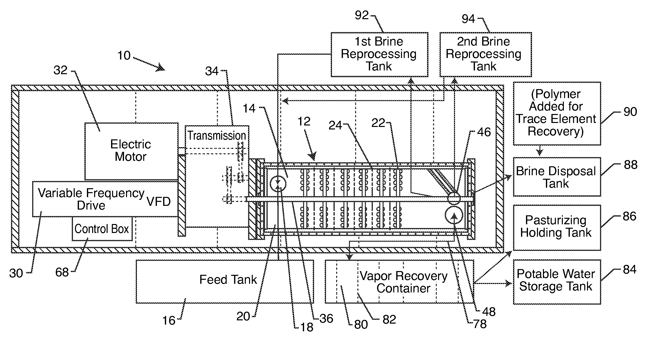 System for decontaminating water and generating water vapor