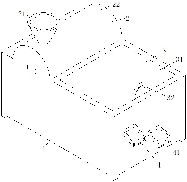 A corn threshing and screening device