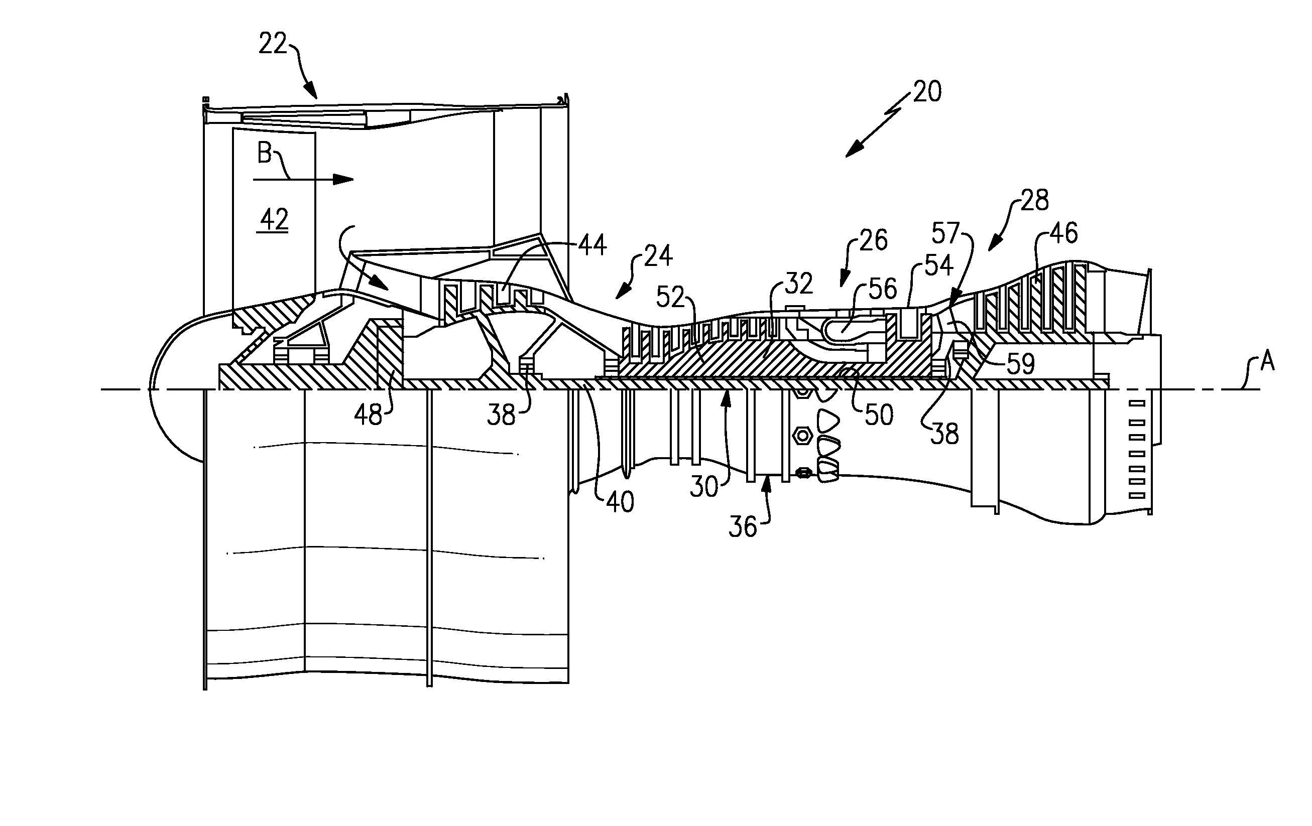 Low noise turbine for geared turbofan engine