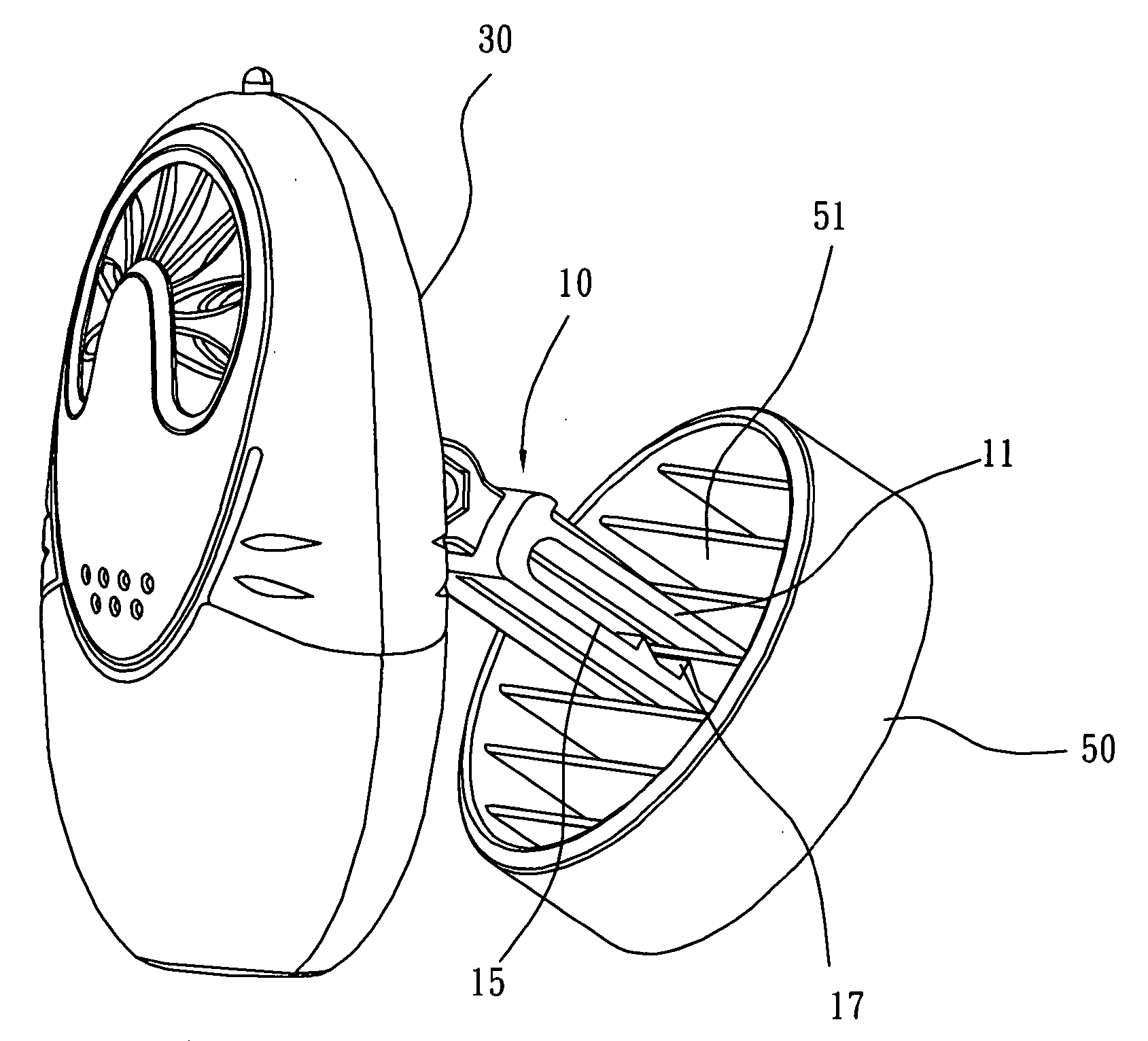 Retaining clip for attaching a fragrance container to a cool air vent of an air conditioner