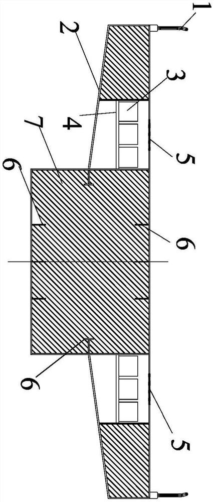 Channel steel box girder composite girder bridge structure with built-in pipelines and construction method thereof