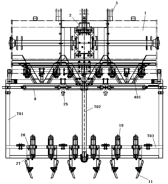 Rotary tillage, ridging and mulching combined operation machine for slope cropland