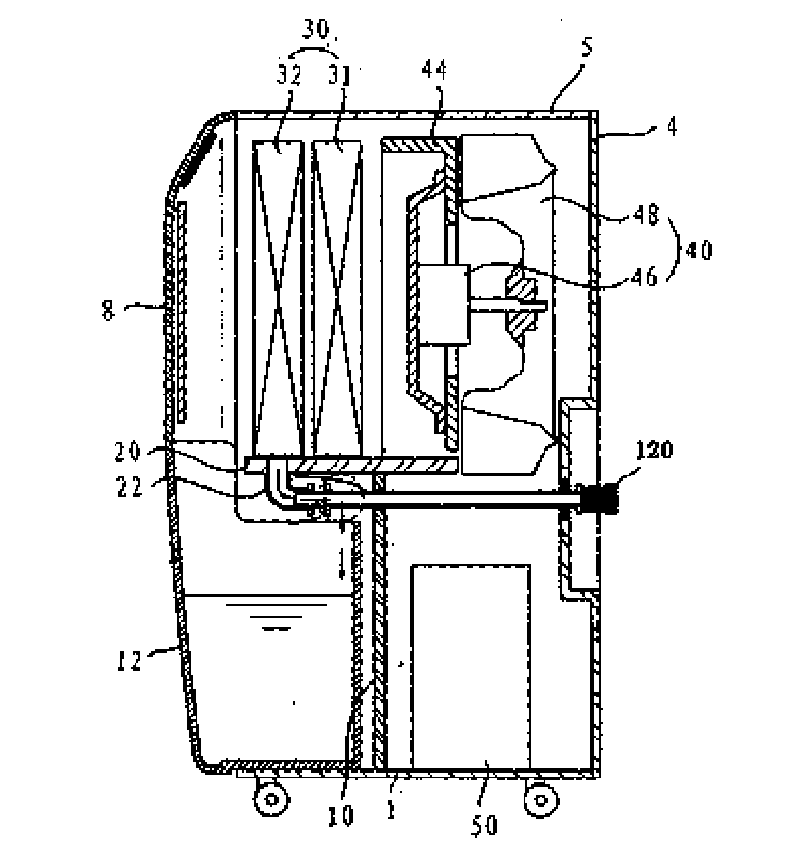 Water receiving disc of dehumidifier