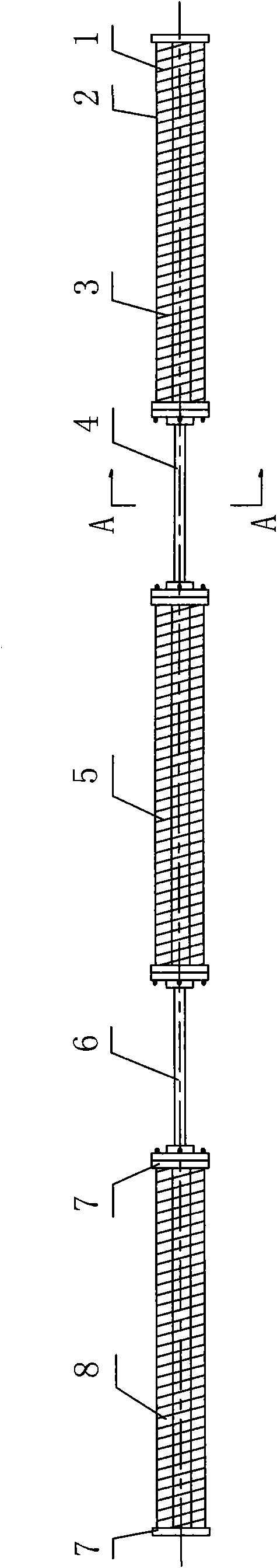 Production process of short tubular piles