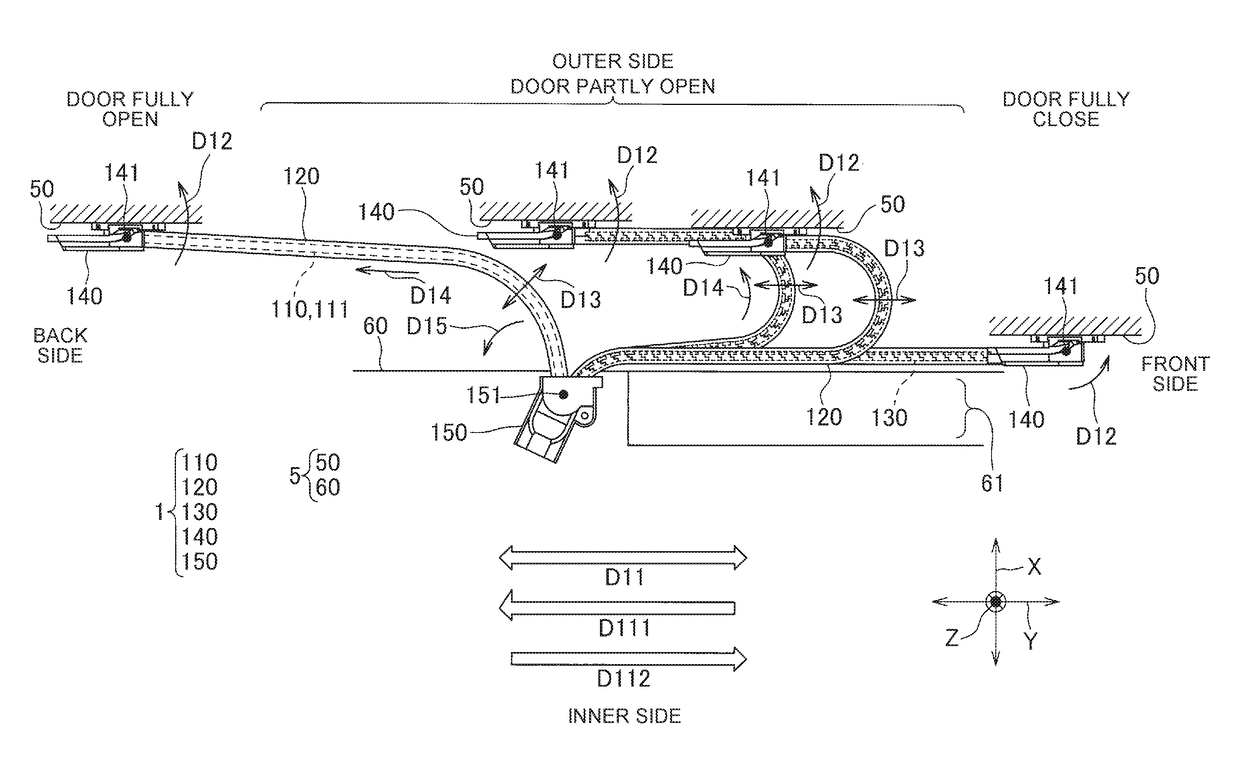 Curvature regulating member and power supply device