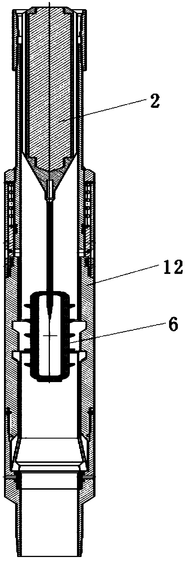 A drilling-free graded cementing method and cementing device