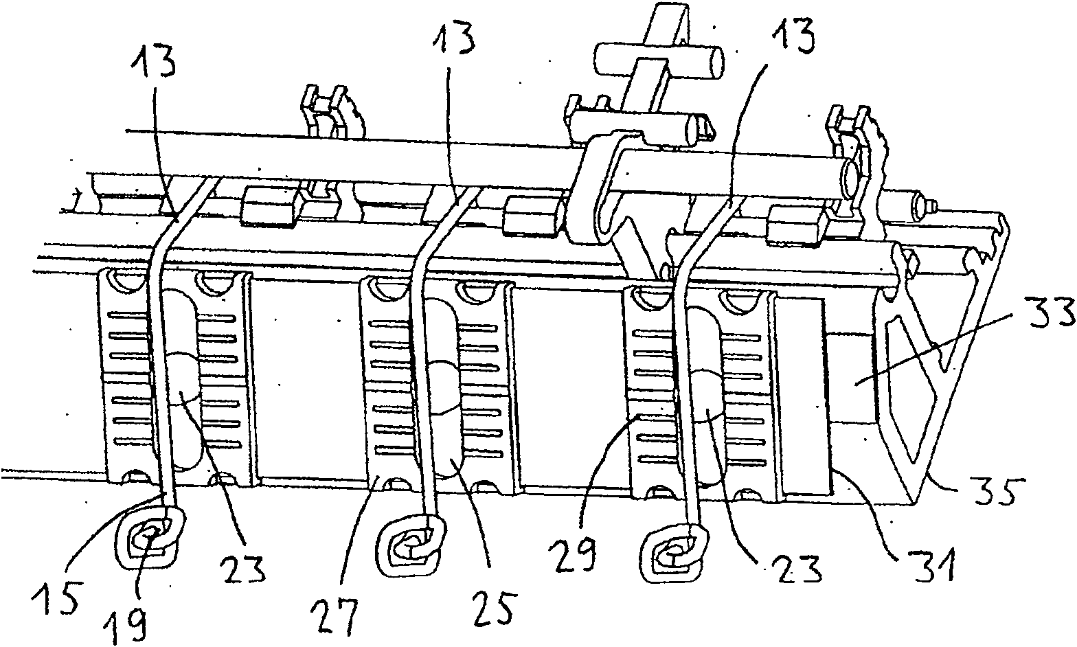 Thread stop device and its bar