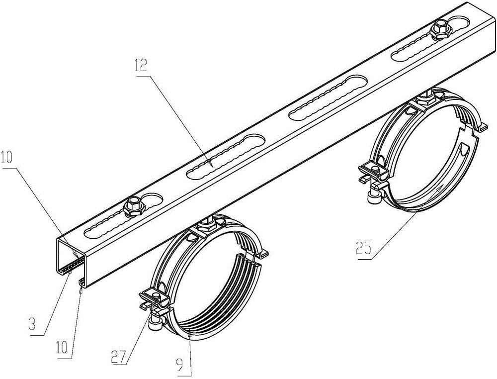 Quick mounting and fixing system for pipeline