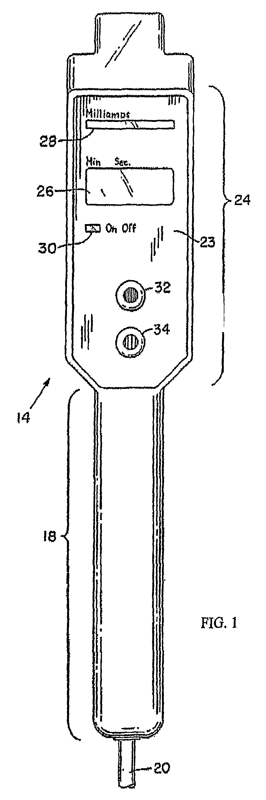 Probes for electrical current therapy of tissue, and methods of using same