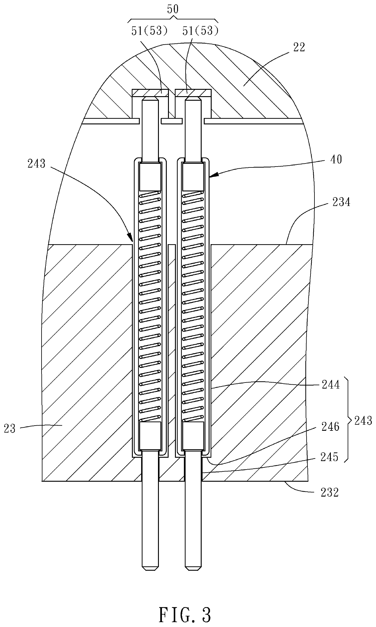 Probe head for high frequency signal test and medium or low frequency signal test at the same time