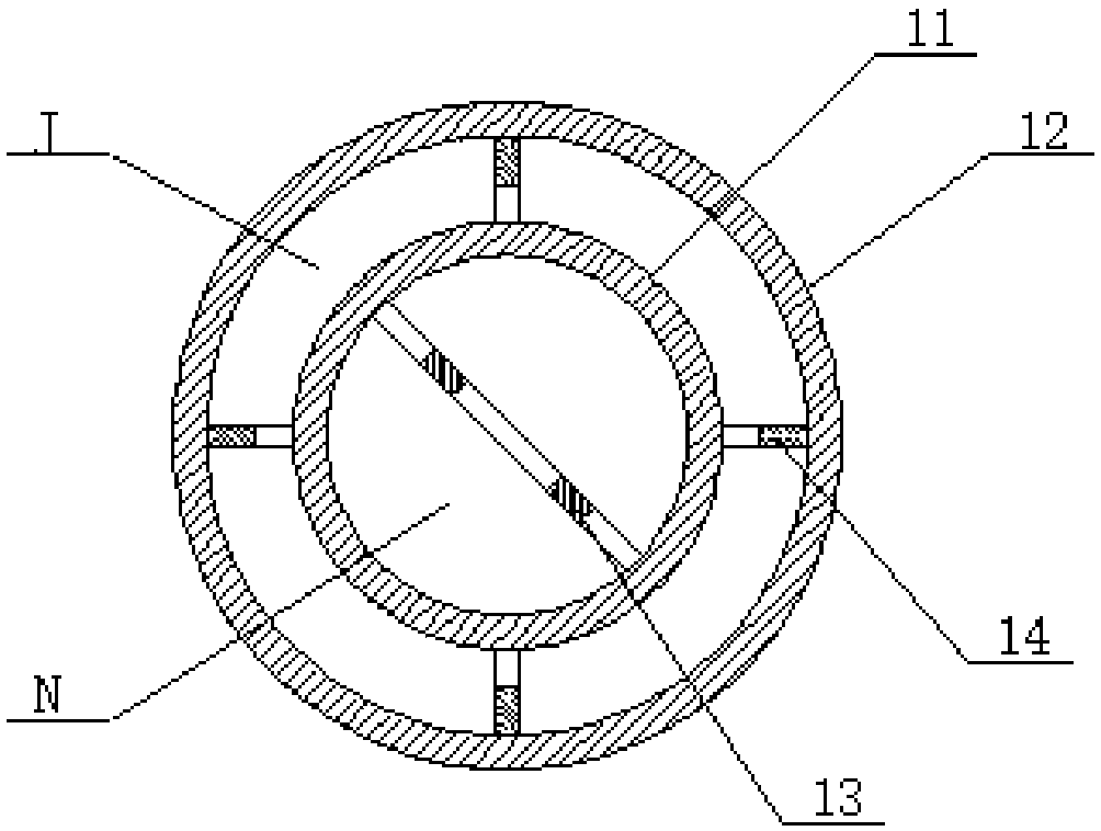 Double-pipe heat transfer enhancement unit component and penetrating hybrid cyclone efficient double-pipe heat exchanger