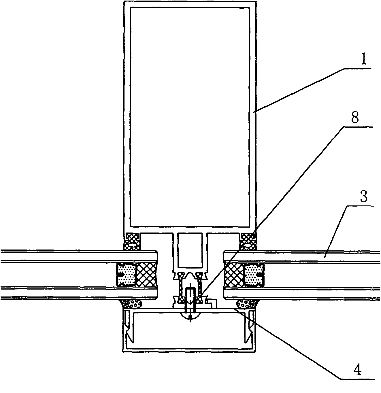 Exposed frame glass curtain wall with Poly vinyl chloride (PVC) heat-insulation block