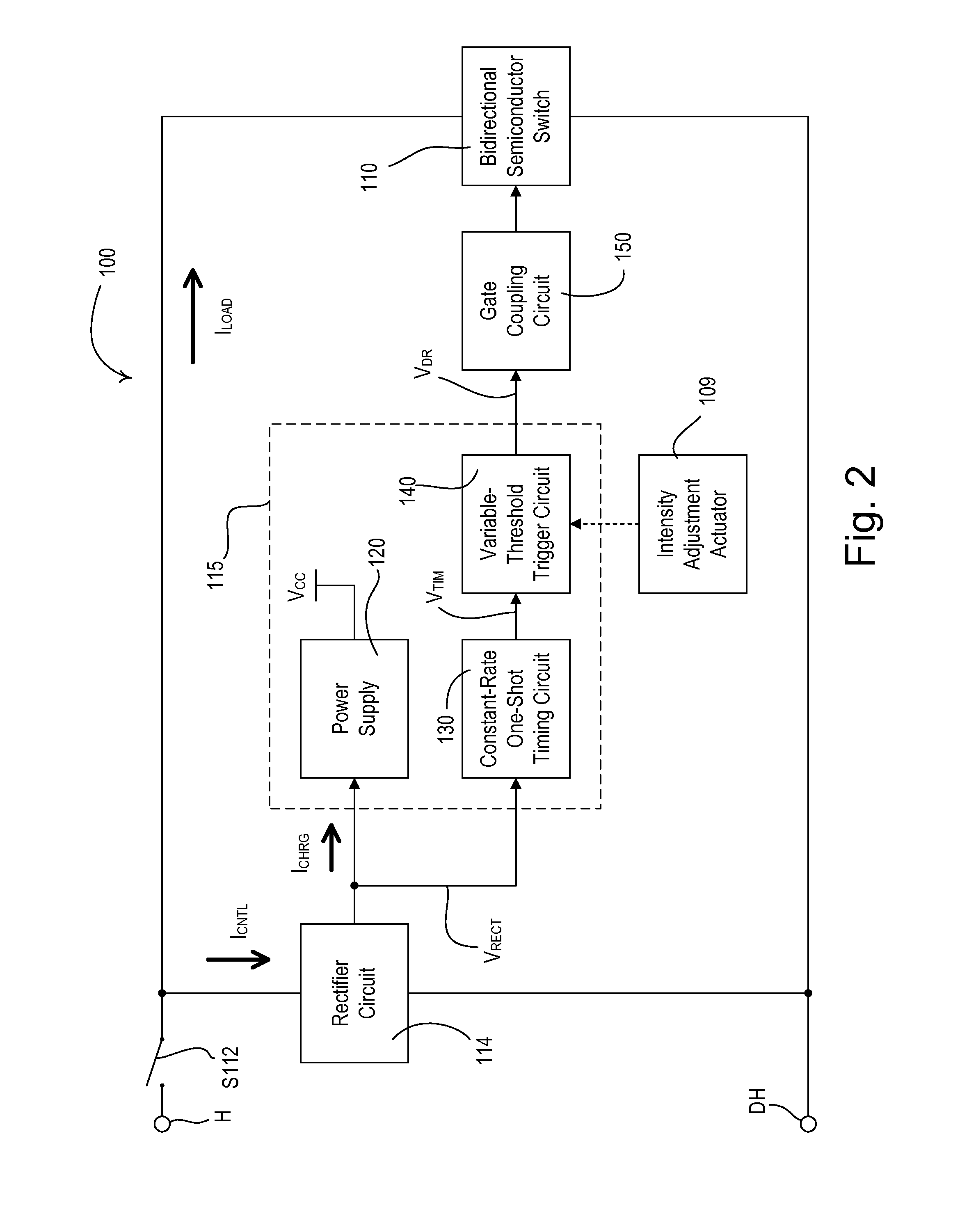 Two-wire dimmer switch for low-power loads