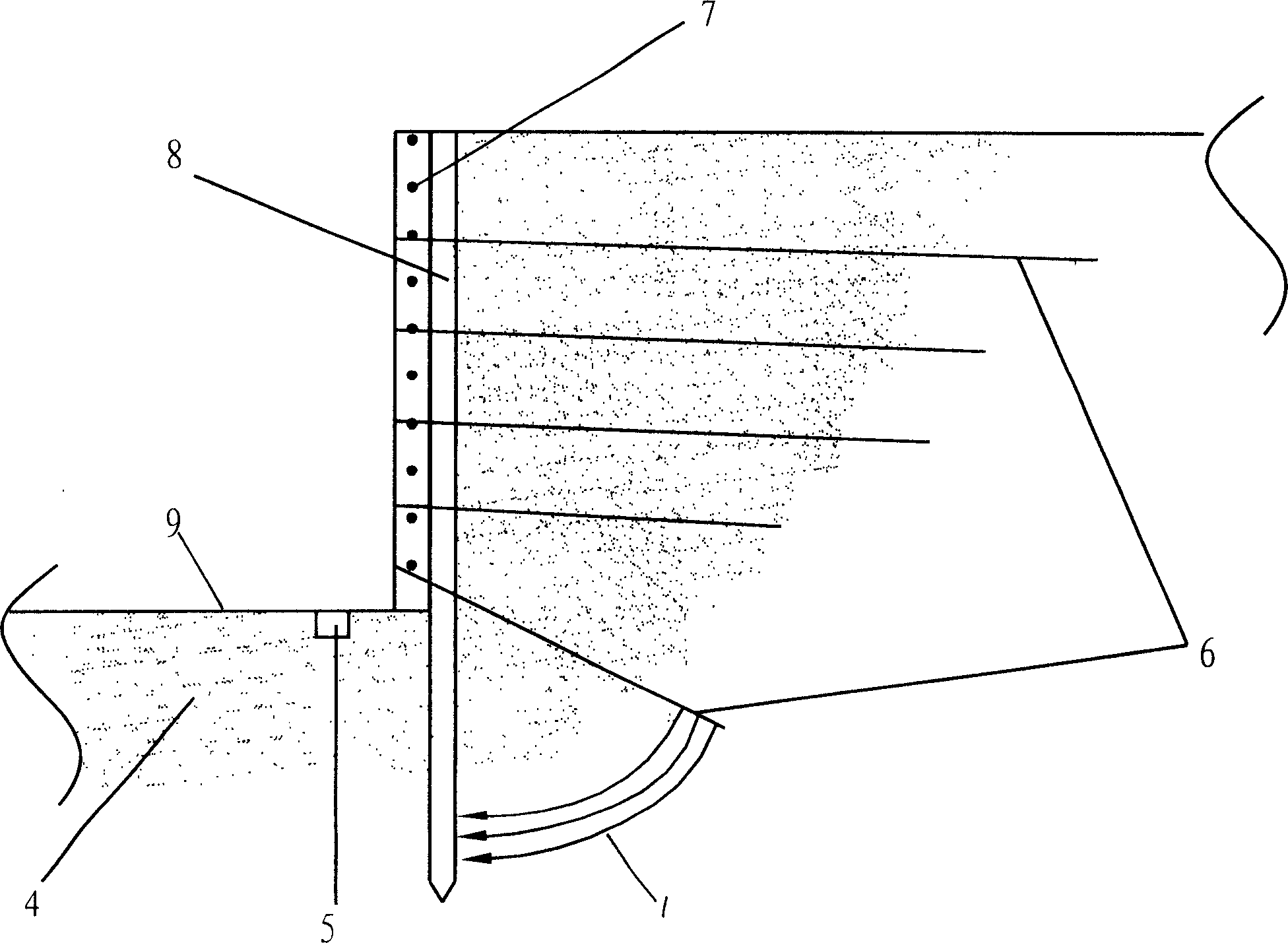 Operation method for supportins soft border by using earth slope nails