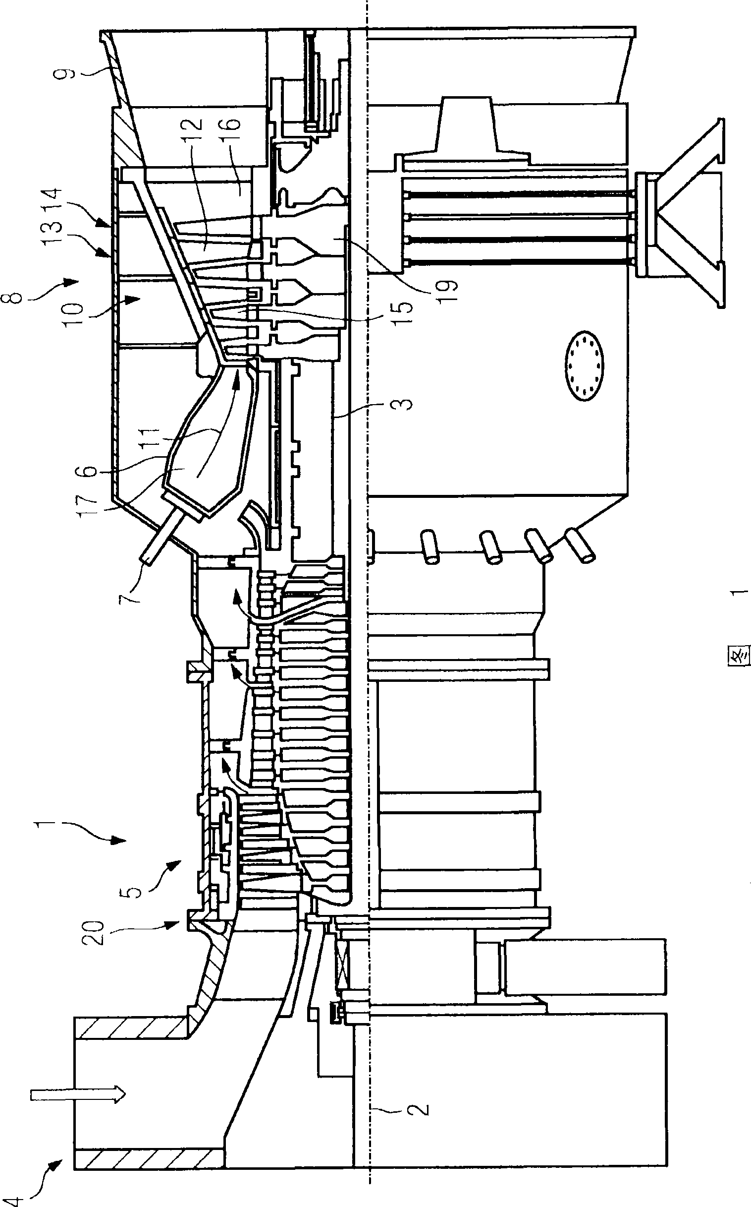 Annular flow duct for a turbomachine through which a main flow can flow in the axial direction